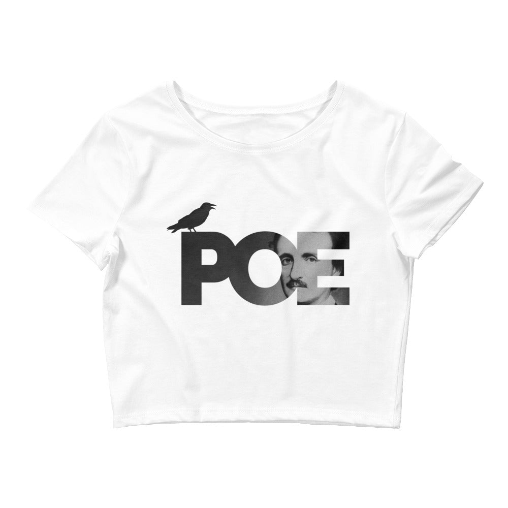 Women’s Edgar Allan Poe Crop Tee - White Front