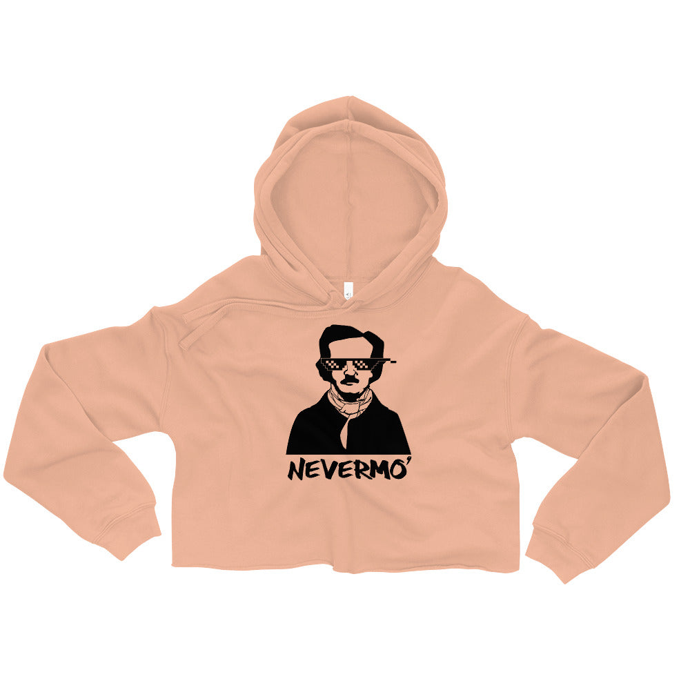 Edgar Allan Poe "Nevermo" Crop Hoodie - Peach Front