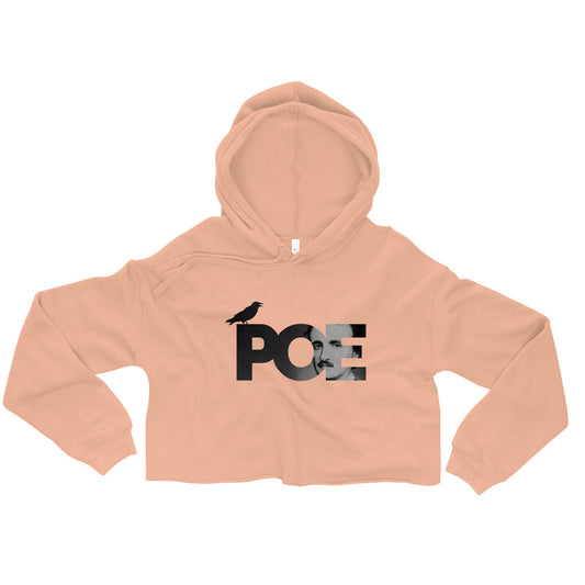 Women's Edgar Allan Poe Crop Hoodie - Peach Front