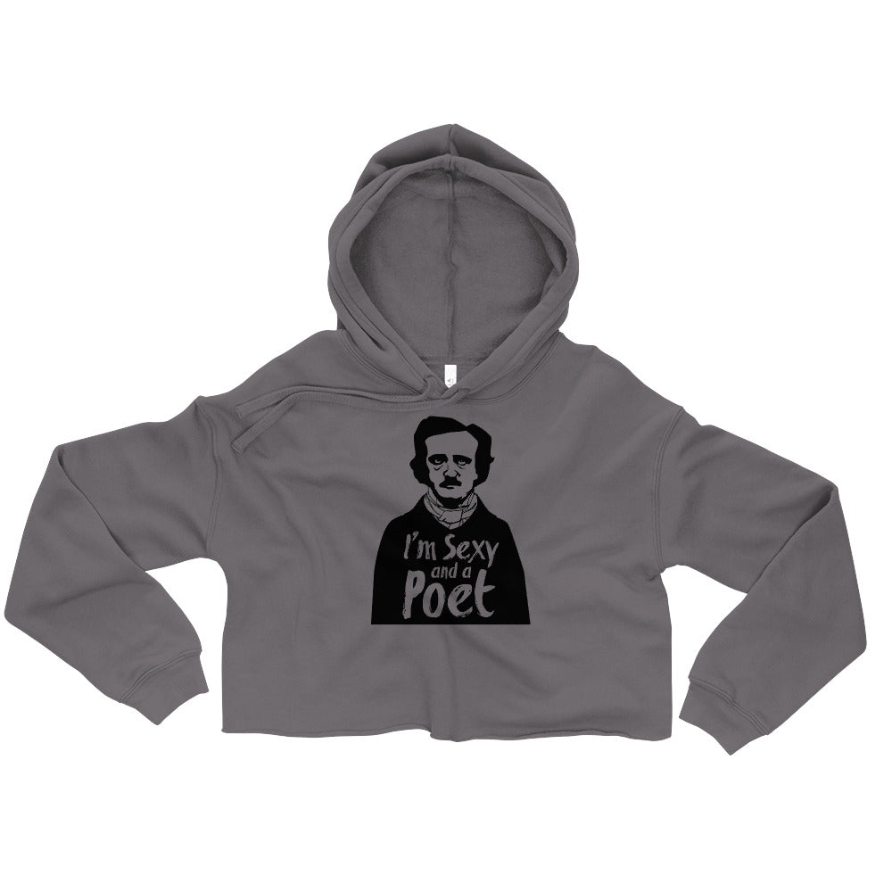 Women's Edgar Allan Poe "I'm Sexy and a Poet" Crop Hoodie - Storm Front