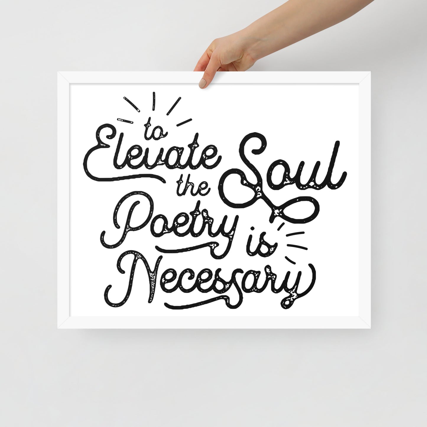 To Elevate the Soul Poetry is Necessary Framed Poster - 16 x 20 White Frame