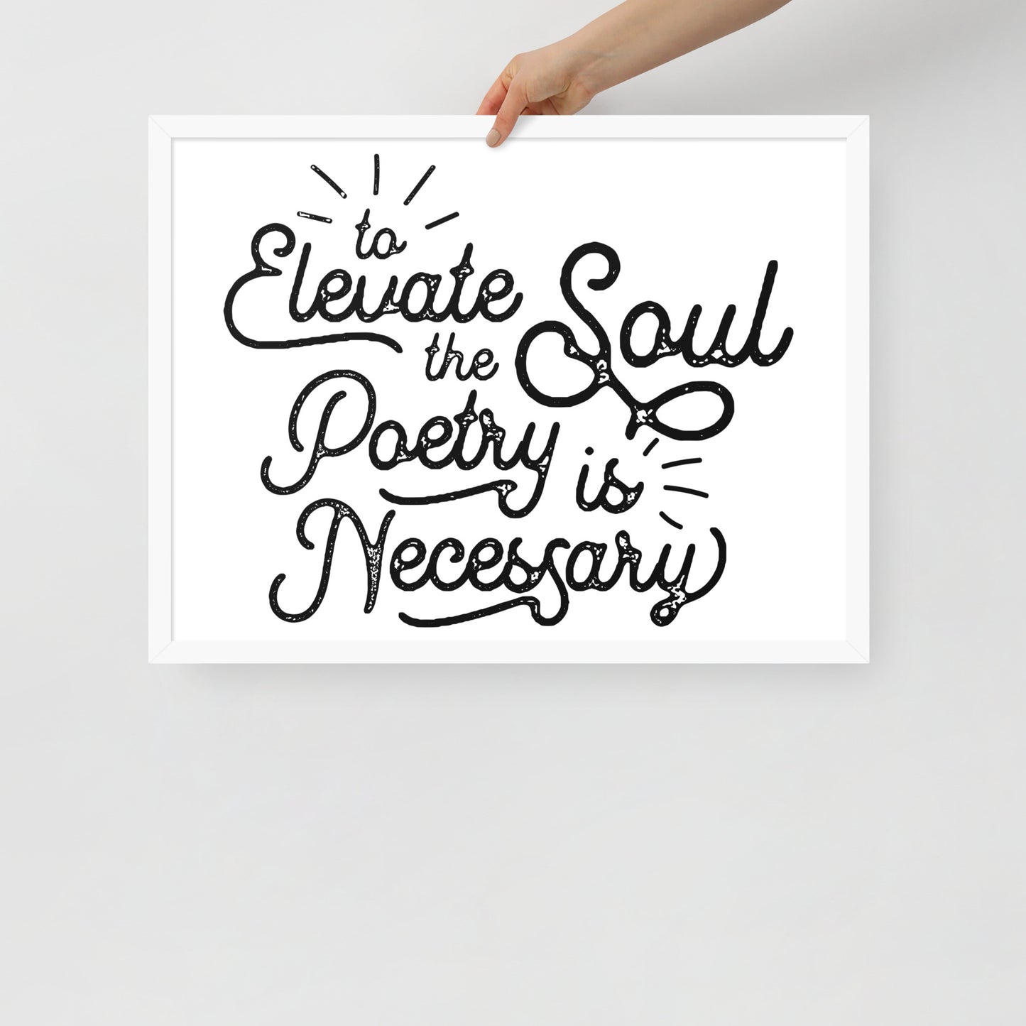 To Elevate the Soul Poetry is Necessary Framed Poster - 18 x 24 White Frame