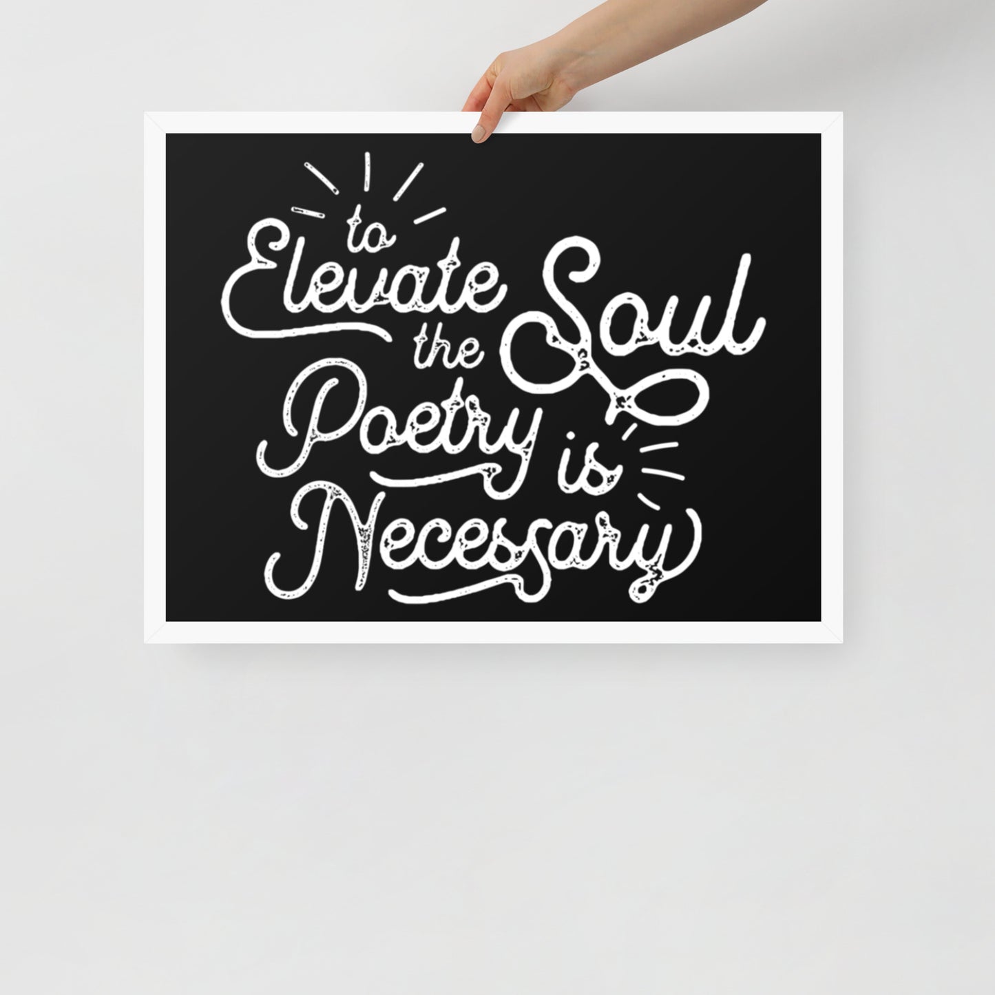 To Elevate the Soul Poetry is Necessary Framed Poster - 18 x 24 White Frame