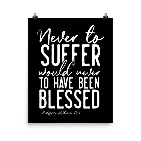 Never to Suffer Edgar Black Poster - 16 x 20 