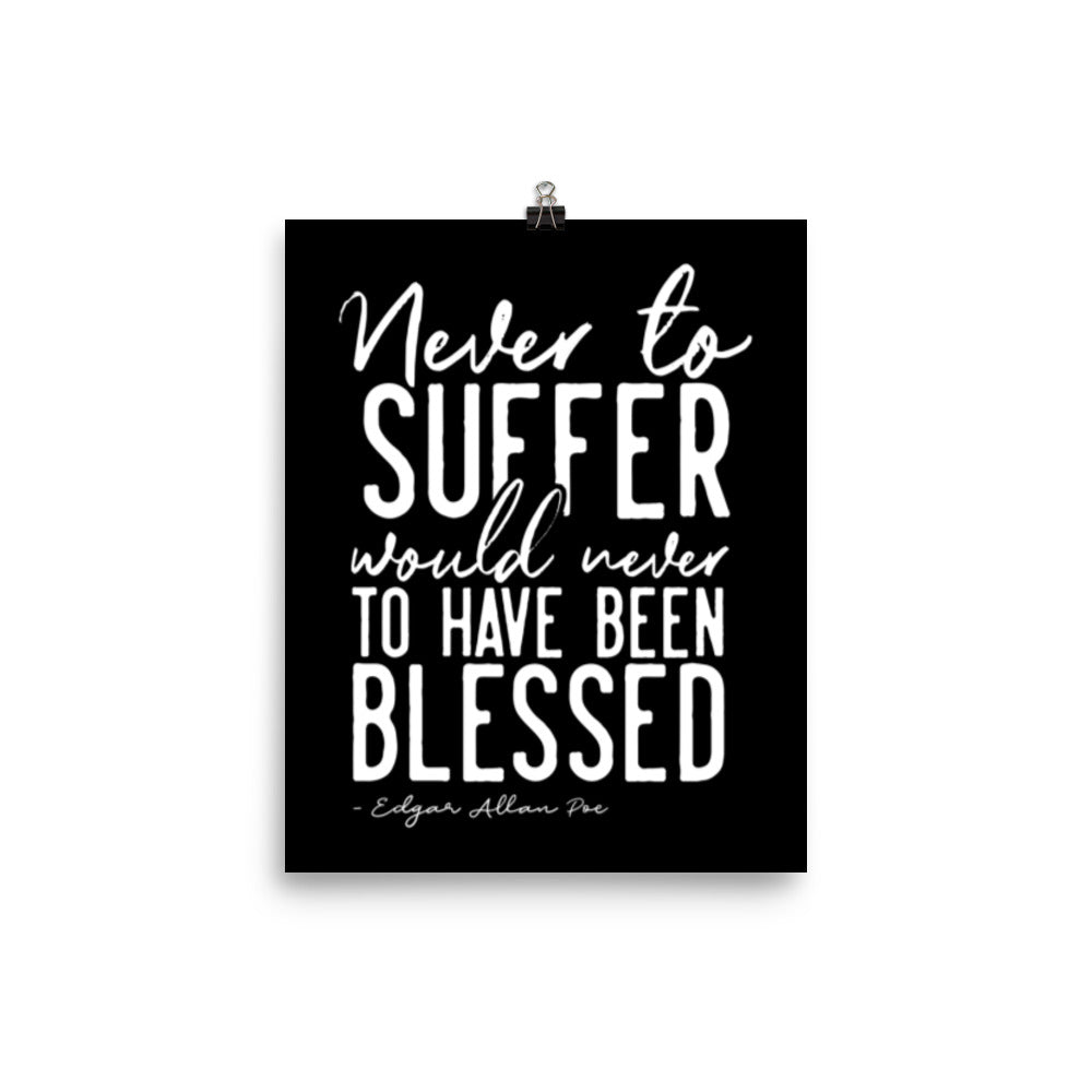 Never to Suffer Edgar Black Poster - 8 x 10