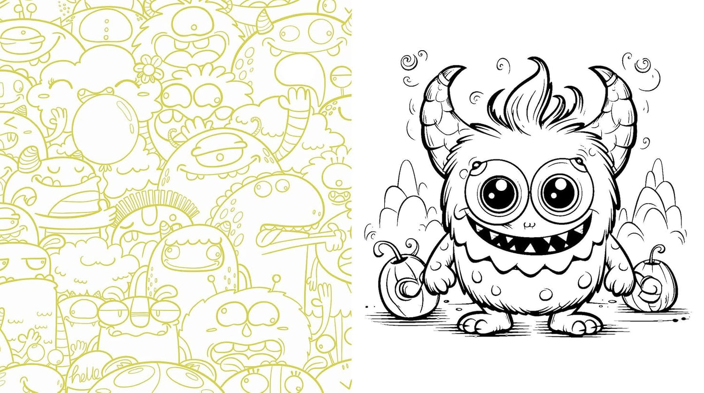 Kawaii Monsters Coloring Book - 120+ Pages of Spooky Fun