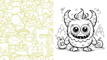 Kawaii Monsters Coloring Book - 120+ Pages of Spooky Fun