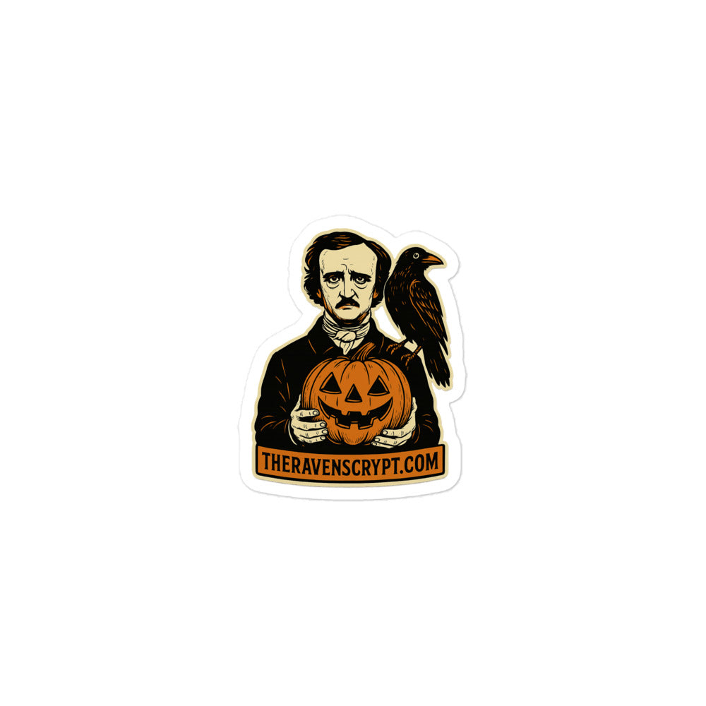 Poe Raven Pumpkin Haunt Sticker