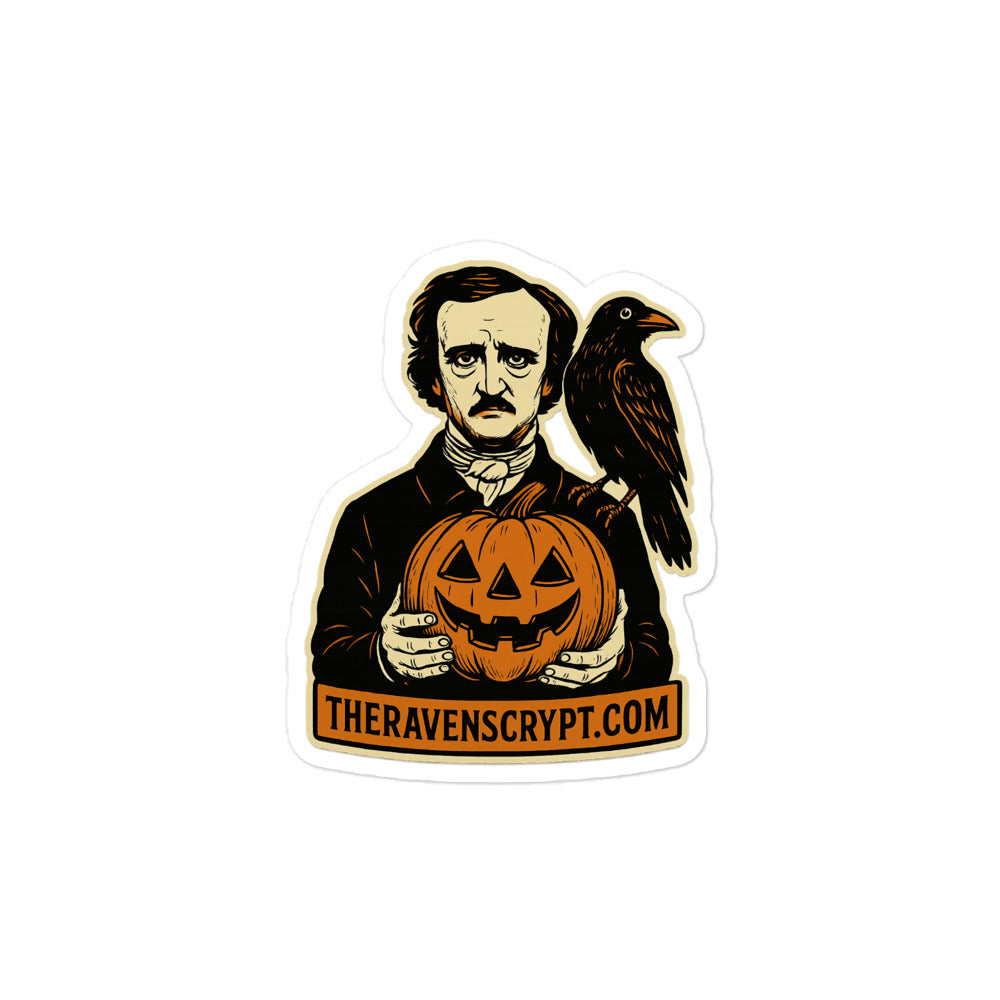 Poe Raven Pumpkin Haunt Sticker