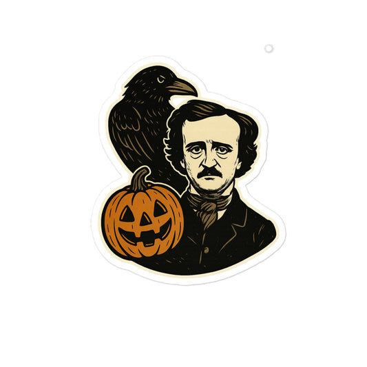 Poe's Raven Halloween Pumpkin Sticker