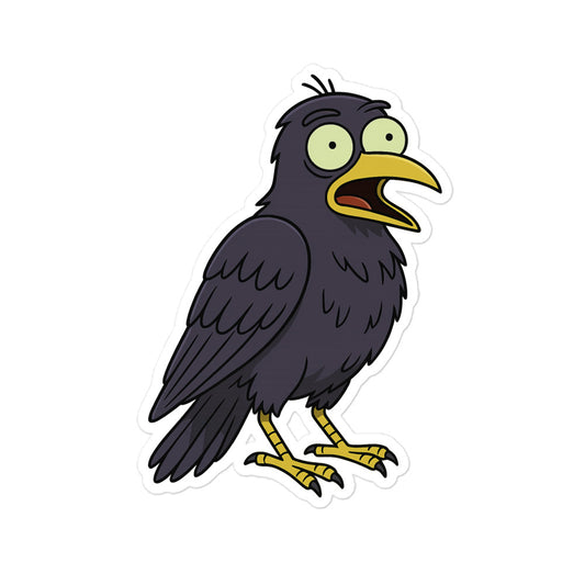 Surprised Raven Vinyl Sticker