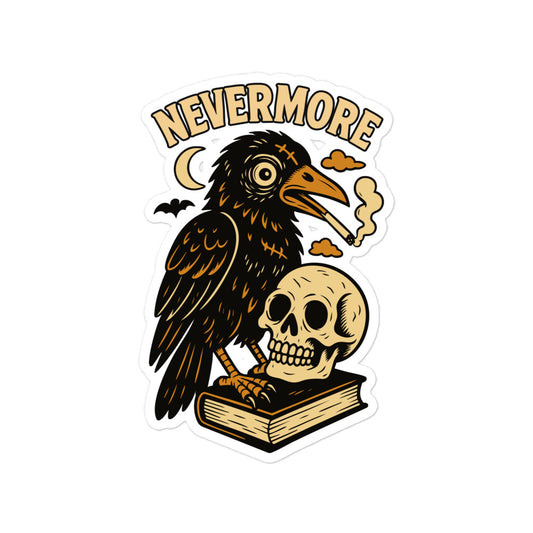 The Raven Skull Vinyl Sticker