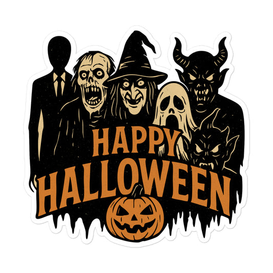 Spooky Monsters Halloween Sticker
