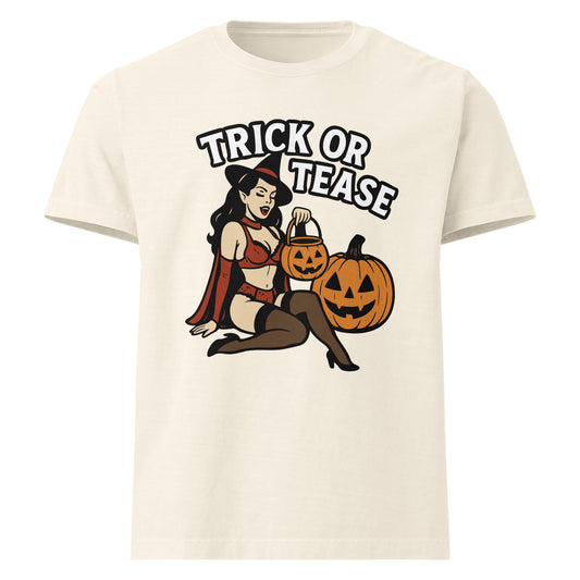 Vintage white Trick or Tease Unisex T-Shirt