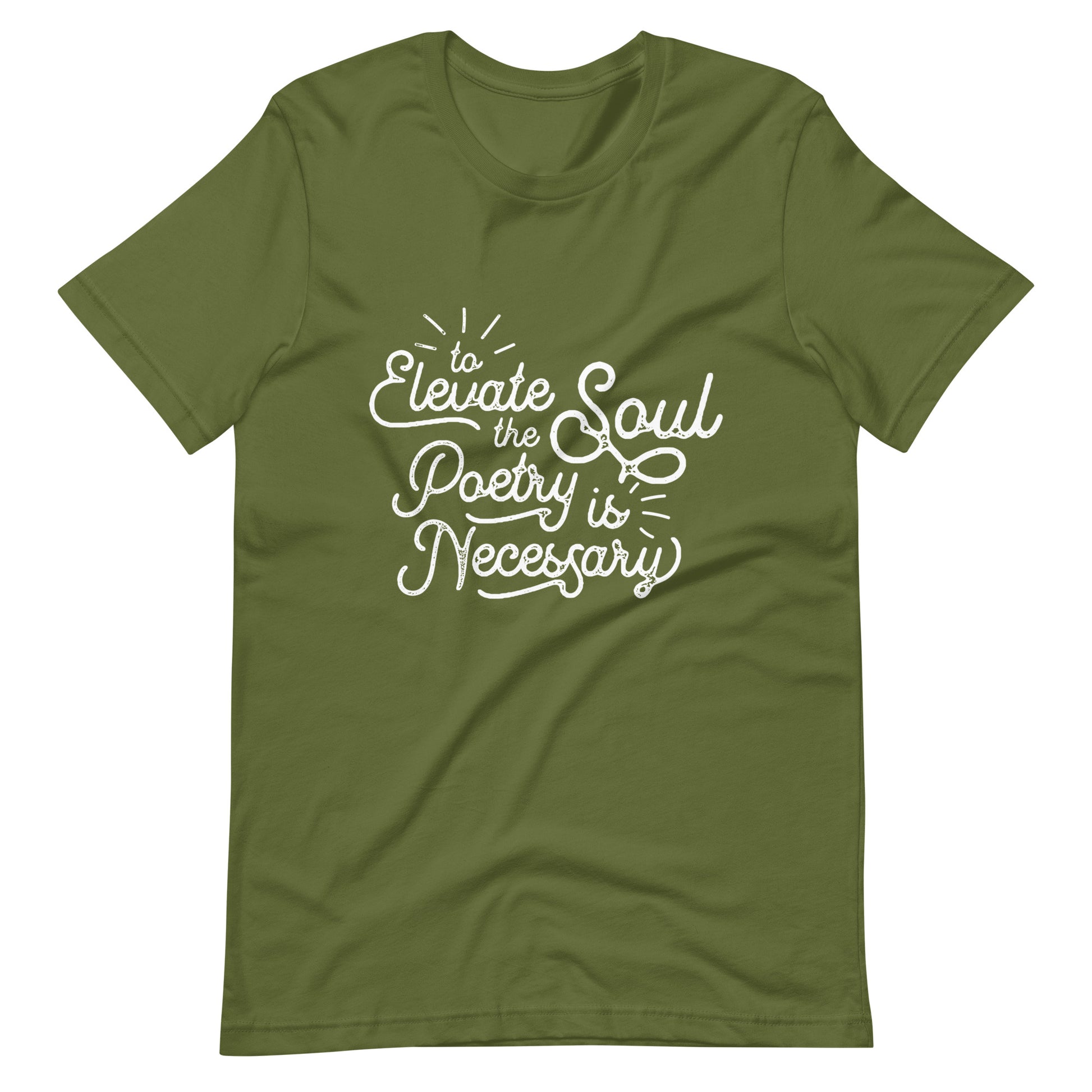 To Elevate the Soul Edgar Allan Poe Quote - Men's t-shirt - Olive Front