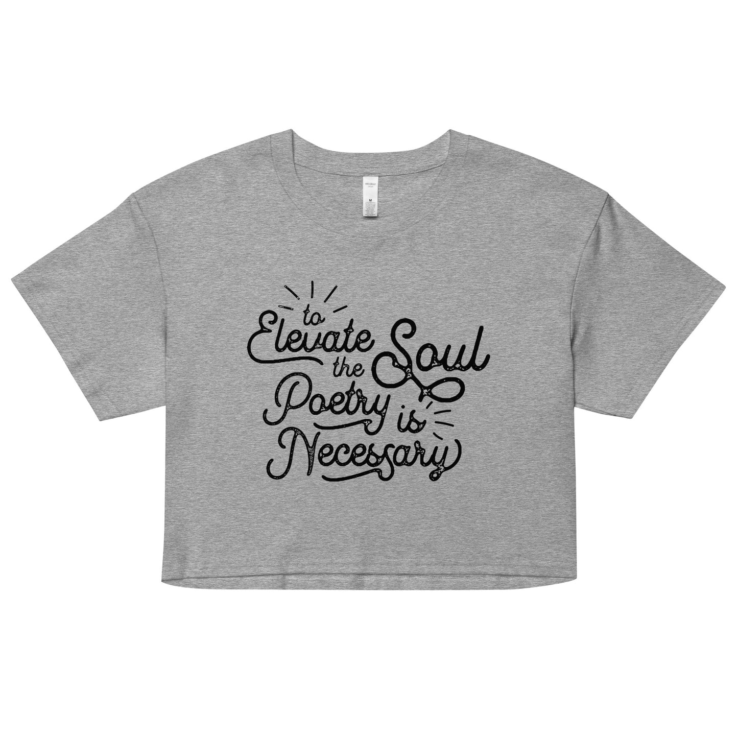 To Elevate the Soul Edgar Allan Poe Quote - Women’s crop top - Athletic Heather Front
