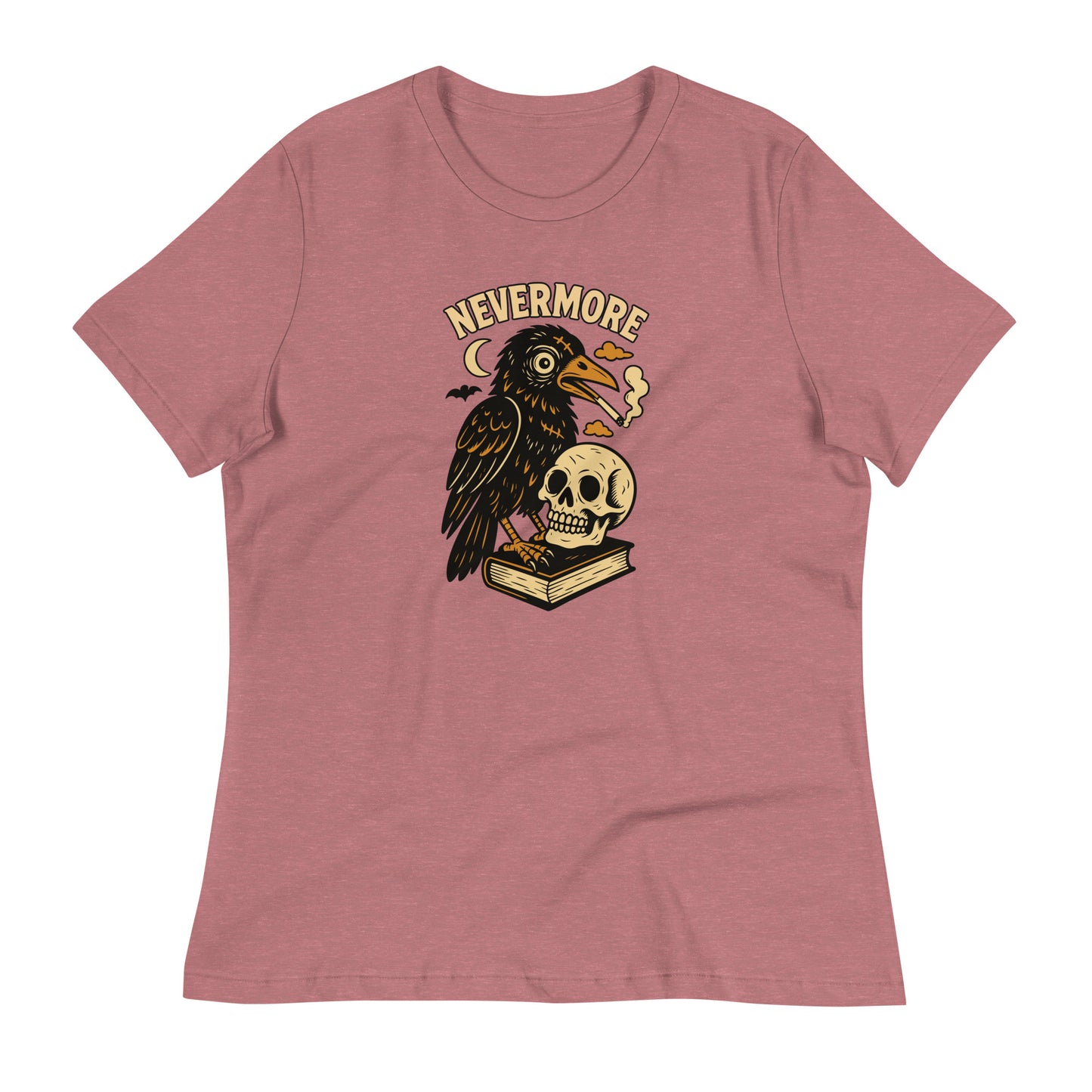 mauve Raven and Skull Nevermore Women's T-Shirt