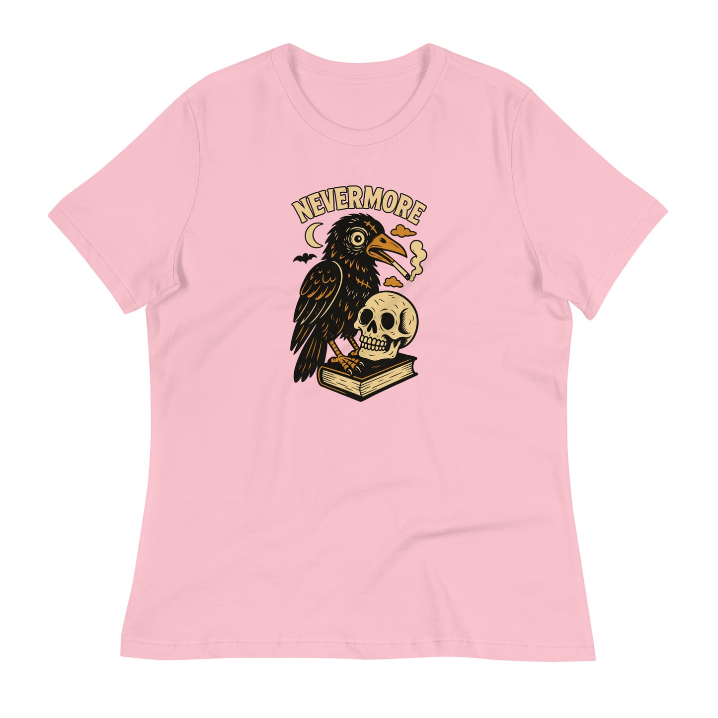 Pink Raven and Skull Nevermore Women's T-Shirt