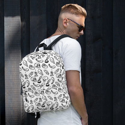 Products Edgar Allan Poe Tilled Premium Backpack - White Front