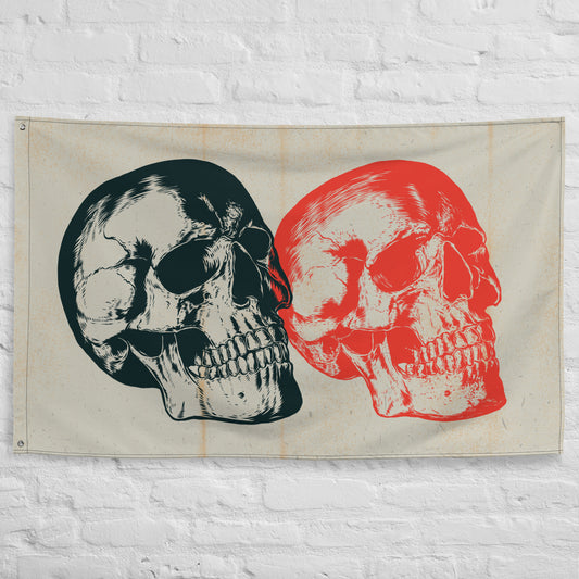 The Raven's Crypt Double Skull Flag