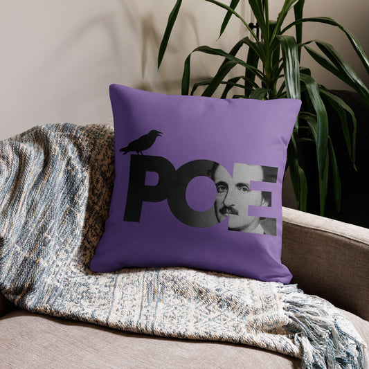 Products Edgar Allan Poe Premium Pillow - Purple 22 x 22