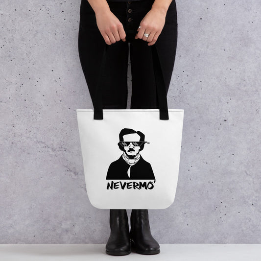 Edgar Allan Poe "Nevermo" Tote bag - White Tote with Black Handle