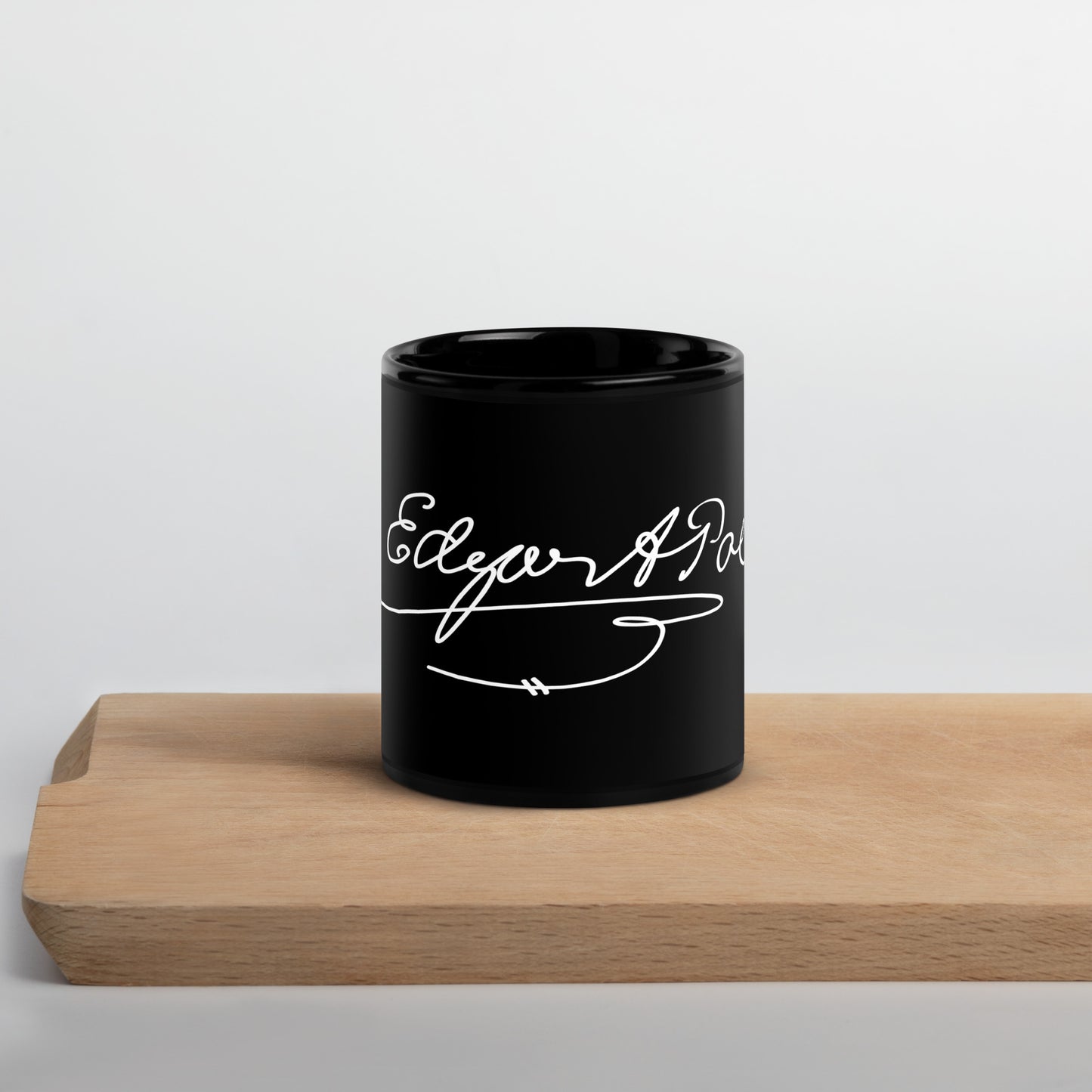 Edgar Alllan Poe Signature Black Glossy Mug - 11oz Front