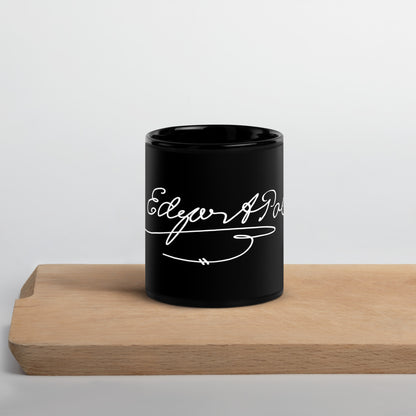 Edgar Alllan Poe Signature Black Glossy Mug - 11oz Front