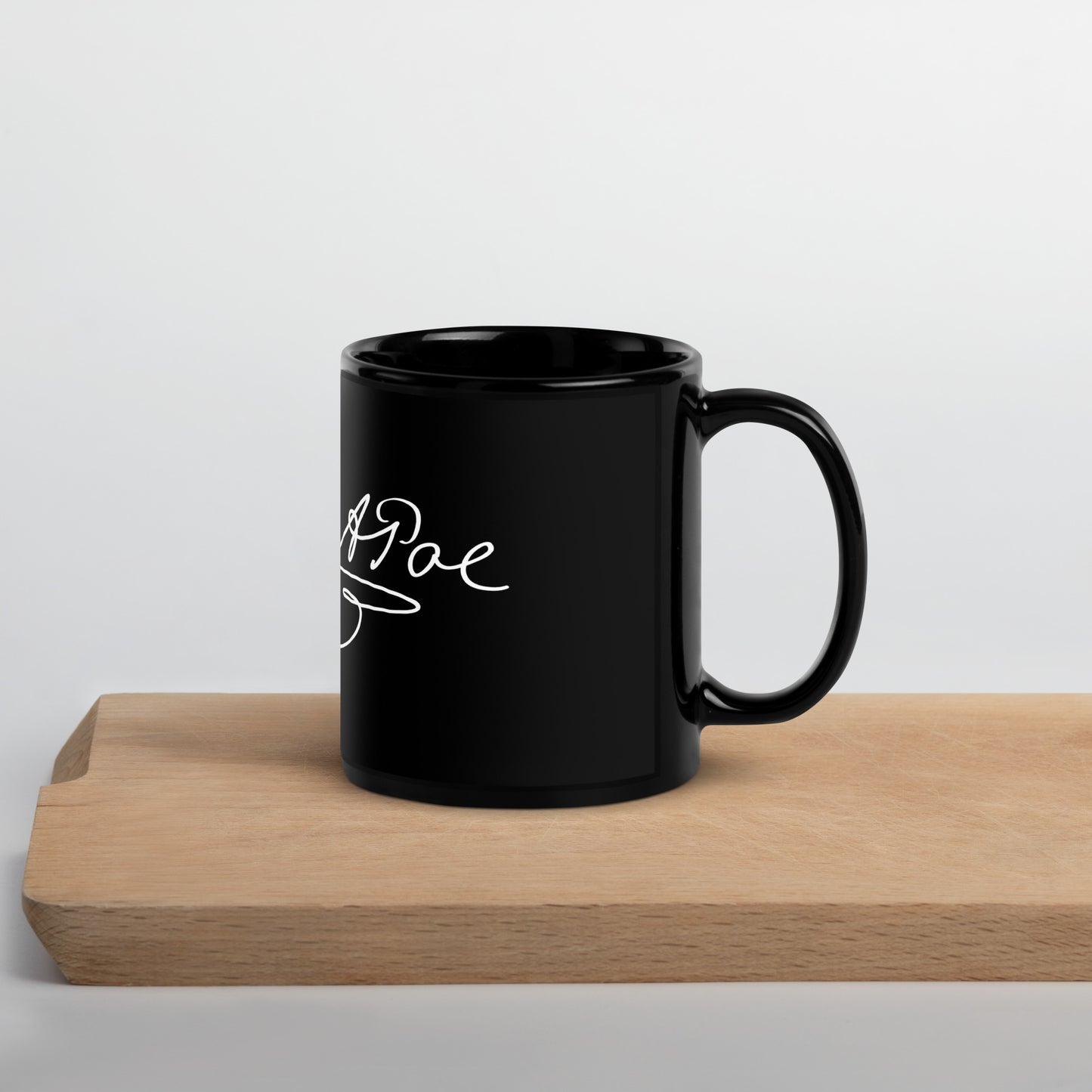 Edgar Alllan Poe Signature Black Glossy Mug - 11oz Handle on Right