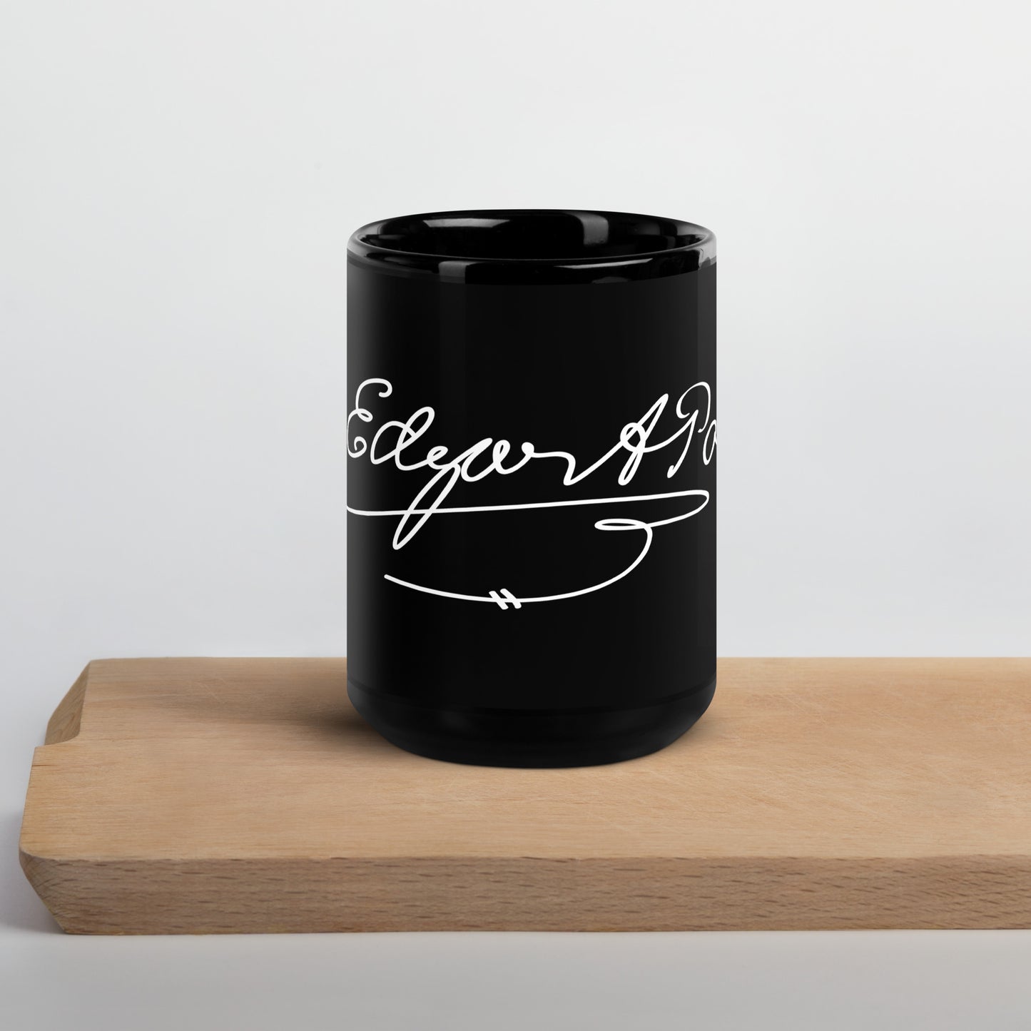 Edgar Alllan Poe Signature Black Glossy Mug - 15oz Front