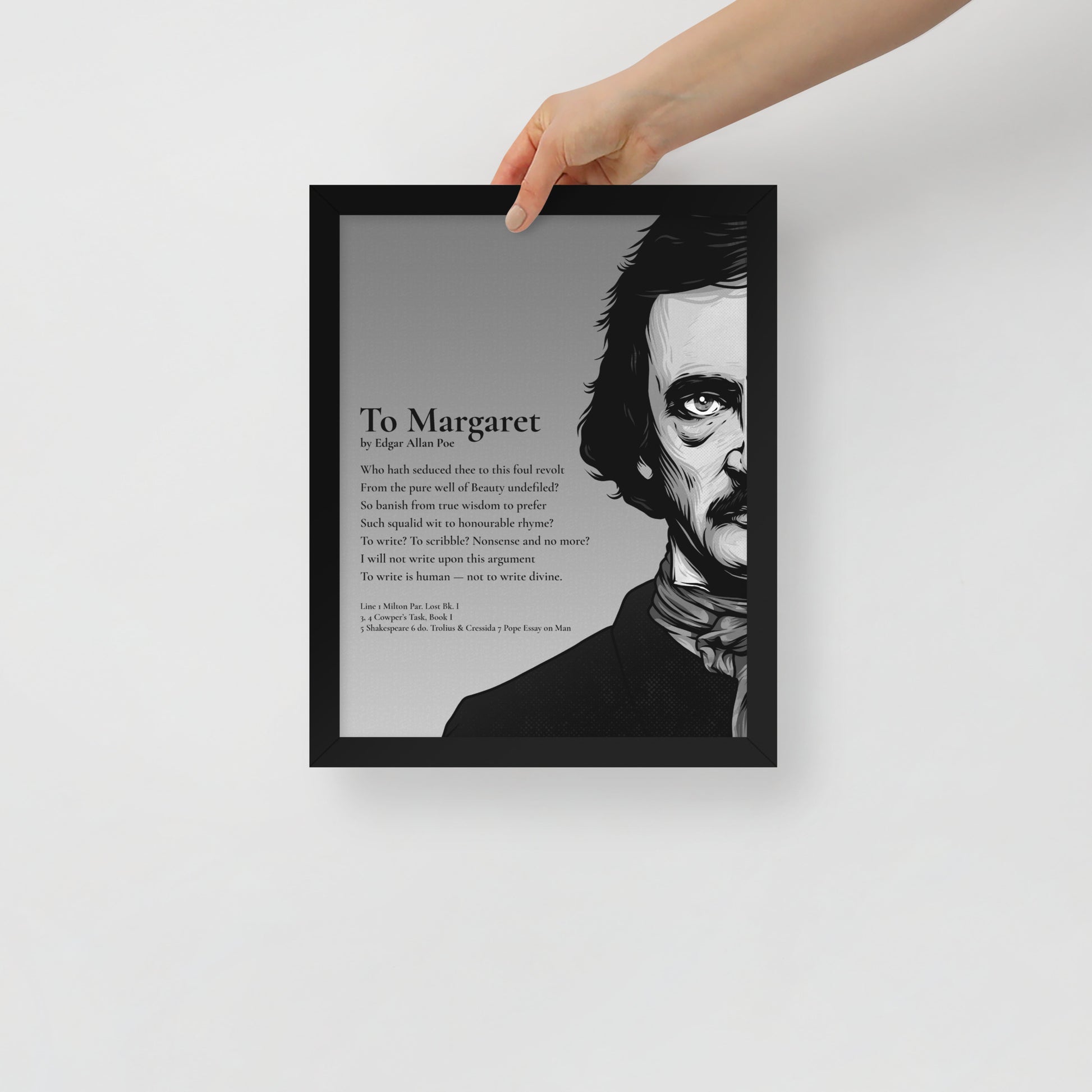 Edgar Allan Poe's 'To Margaret' Framed Matted Poster - 11 x 14 Black Frame