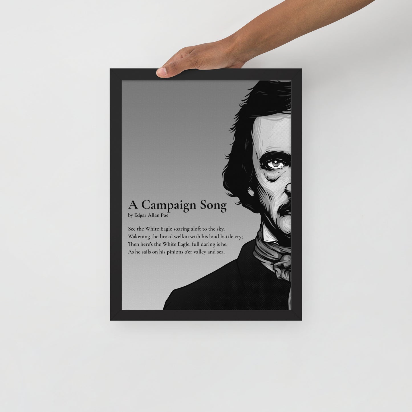 Edgar Allan Poe's 'A Campaign Song' Framed Matted Poster - 12 x 16 Black Frame