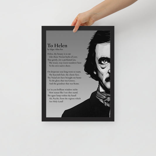 Edgar Allan Poe's 'To Helen' Framed Matted Poster - 12 x 16 Black Frame