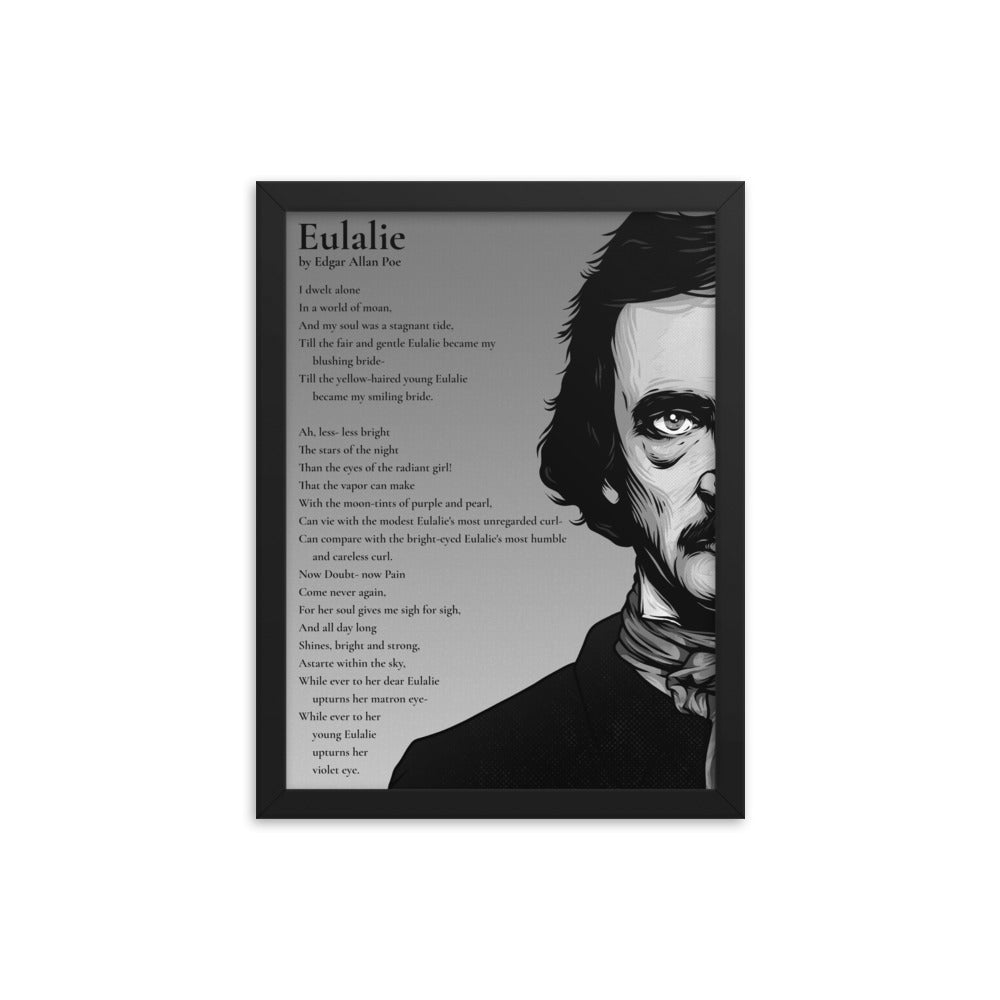 Edgar Allan Poe's 'Eulalie' Framed Matted Poster - 12 x 16 Black Frame