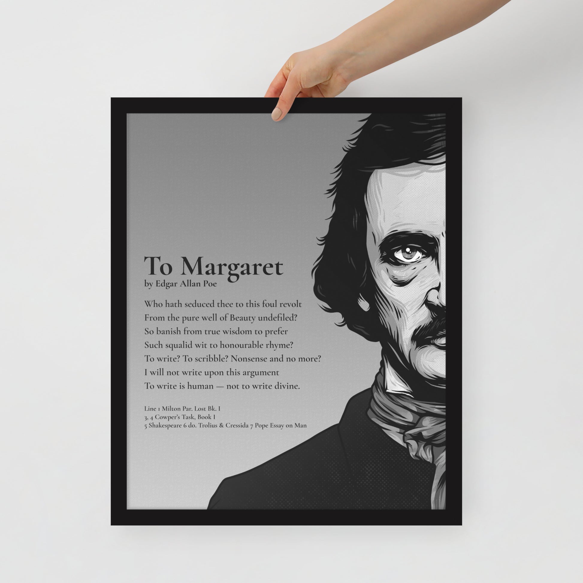 Edgar Allan Poe's 'To Margaret' Framed Matted Poster - 16 x 20 Black Frame