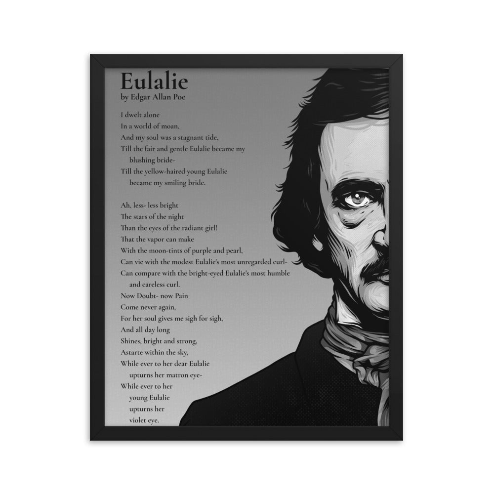 Edgar Allan Poe's 'Eulalie' Framed Matted Poster - 16 x 20 Black Frame