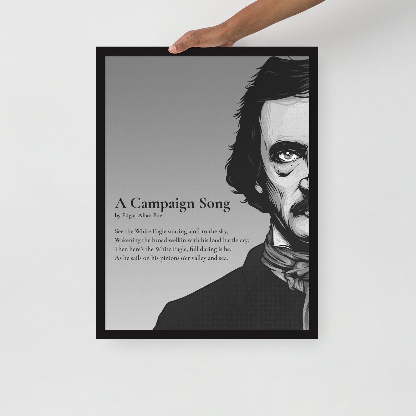 Edgar Allan Poe's 'A Campaign Song' Framed Matted Poster - 18 x 24 Black Frame