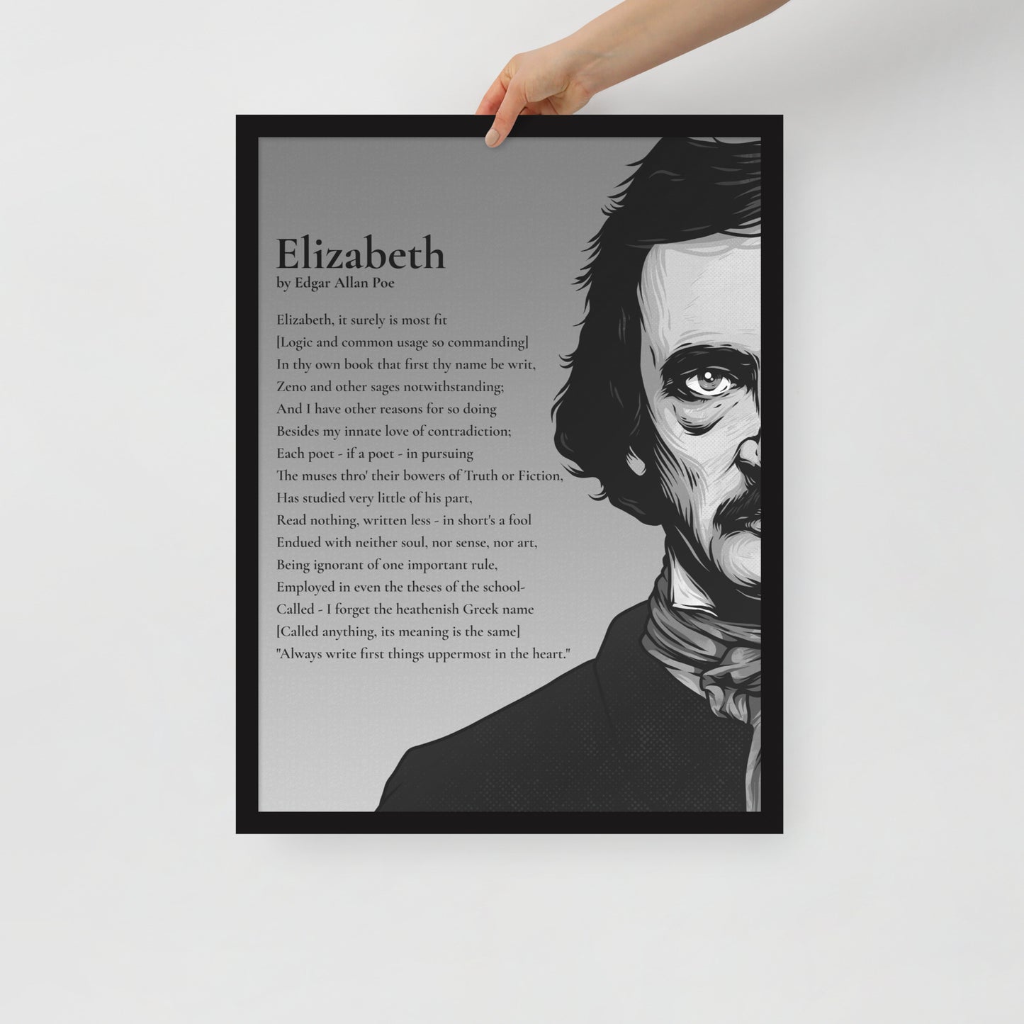 Edgar Allan Poe's 'Elizabeth' Framed Matted Poster - 18 x 24 Black Frame