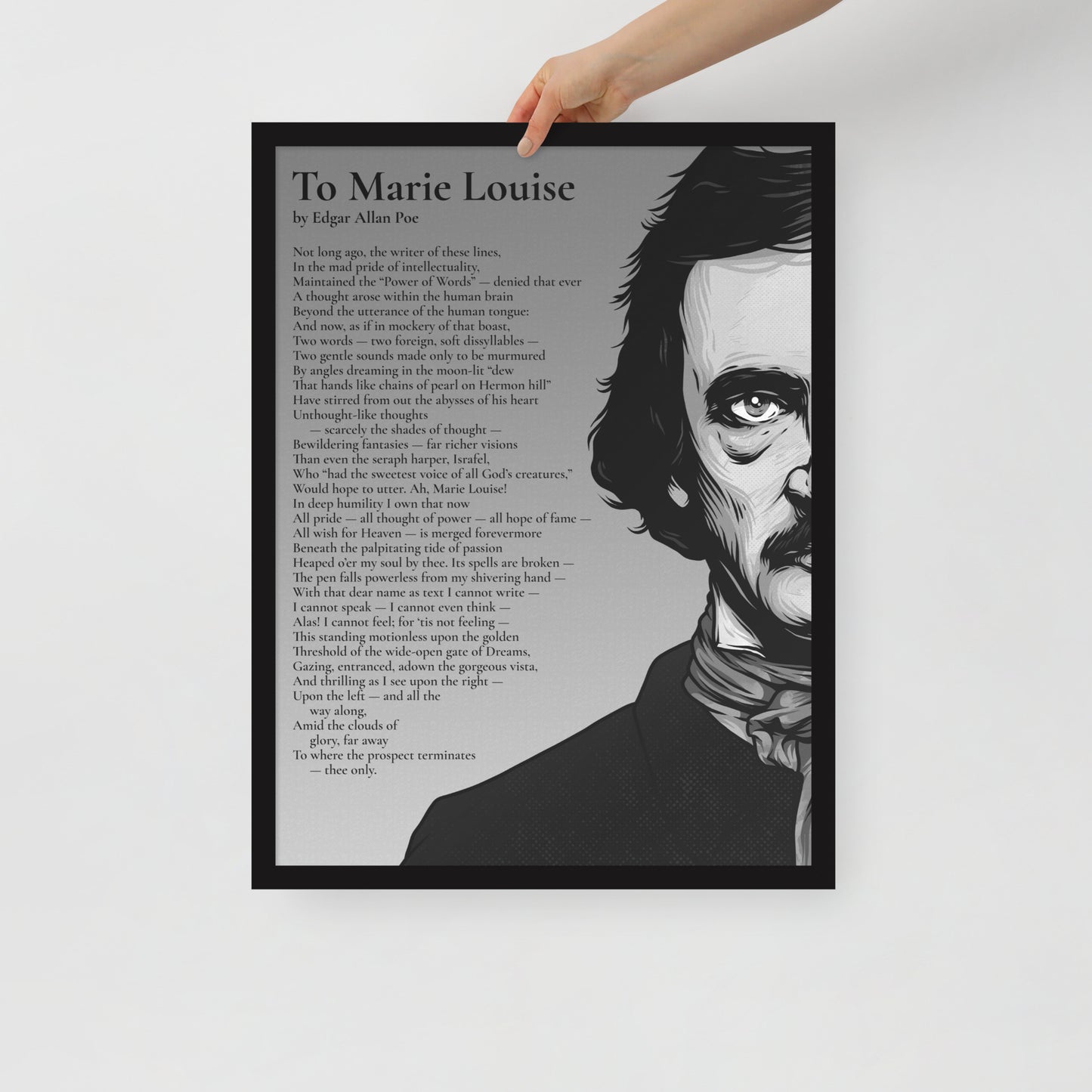 Edgar Allan Poe's 'To Marie Louise' Framed Matted Poster - 18 x 24 Black Frame