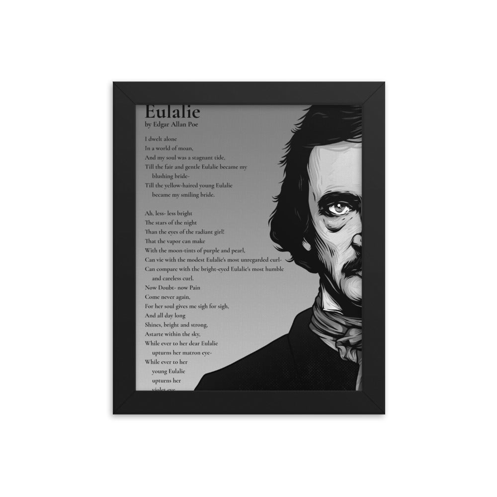 Edgar Allan Poe's 'Eulalie' Framed Matted Poster - 8 x 10 Black Frame