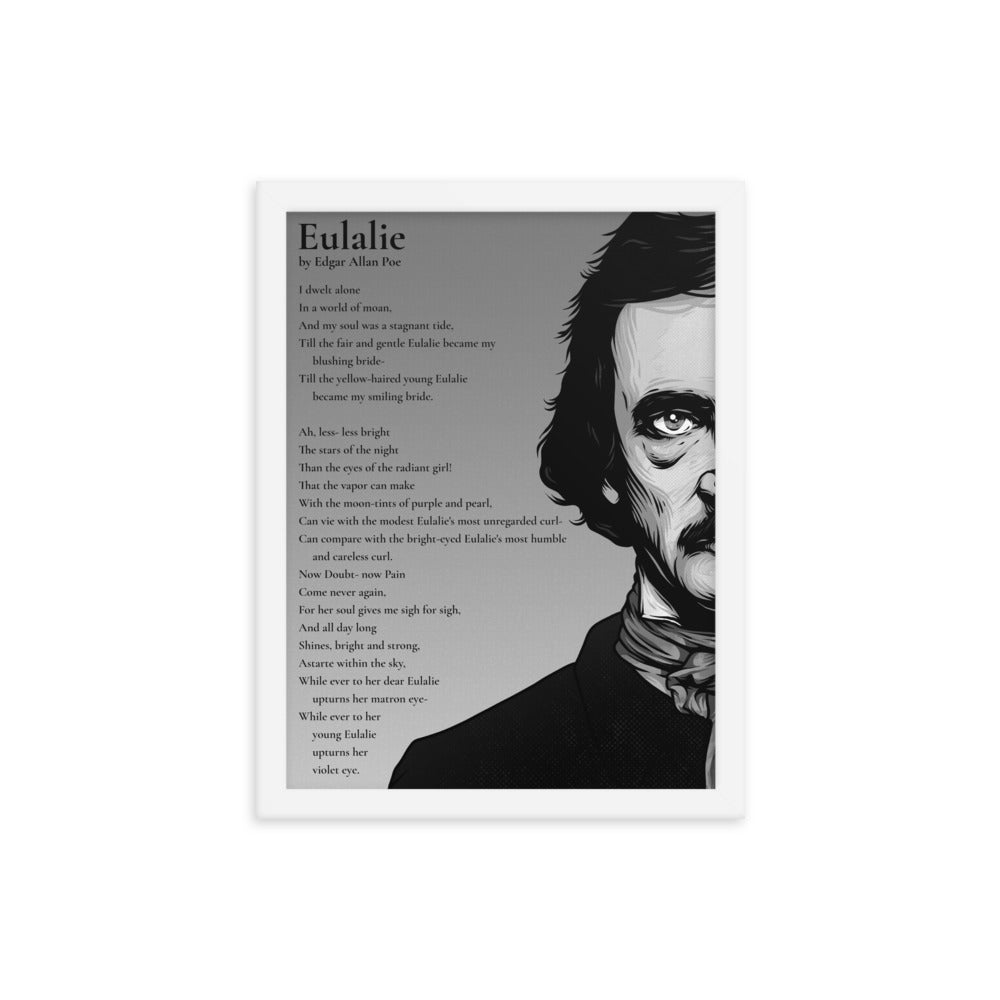 Edgar Allan Poe's 'Eulalie' Framed Matted Poster - 12 x 16 White Frame