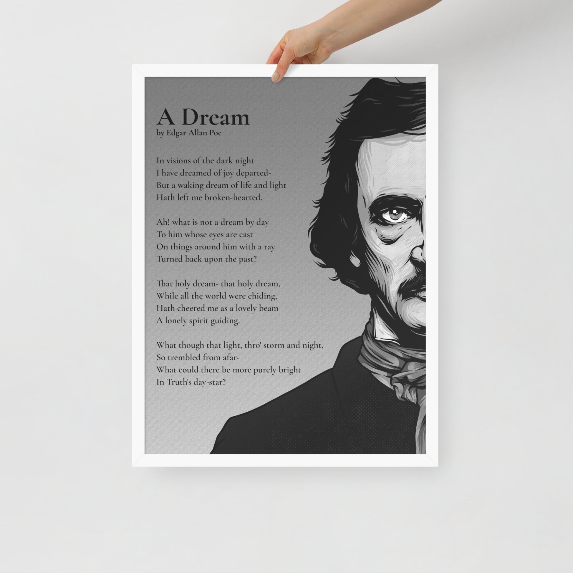 Edgar Allan Poe's 'A Dream' Framed Matted Poster - 18 x 24 White Frame