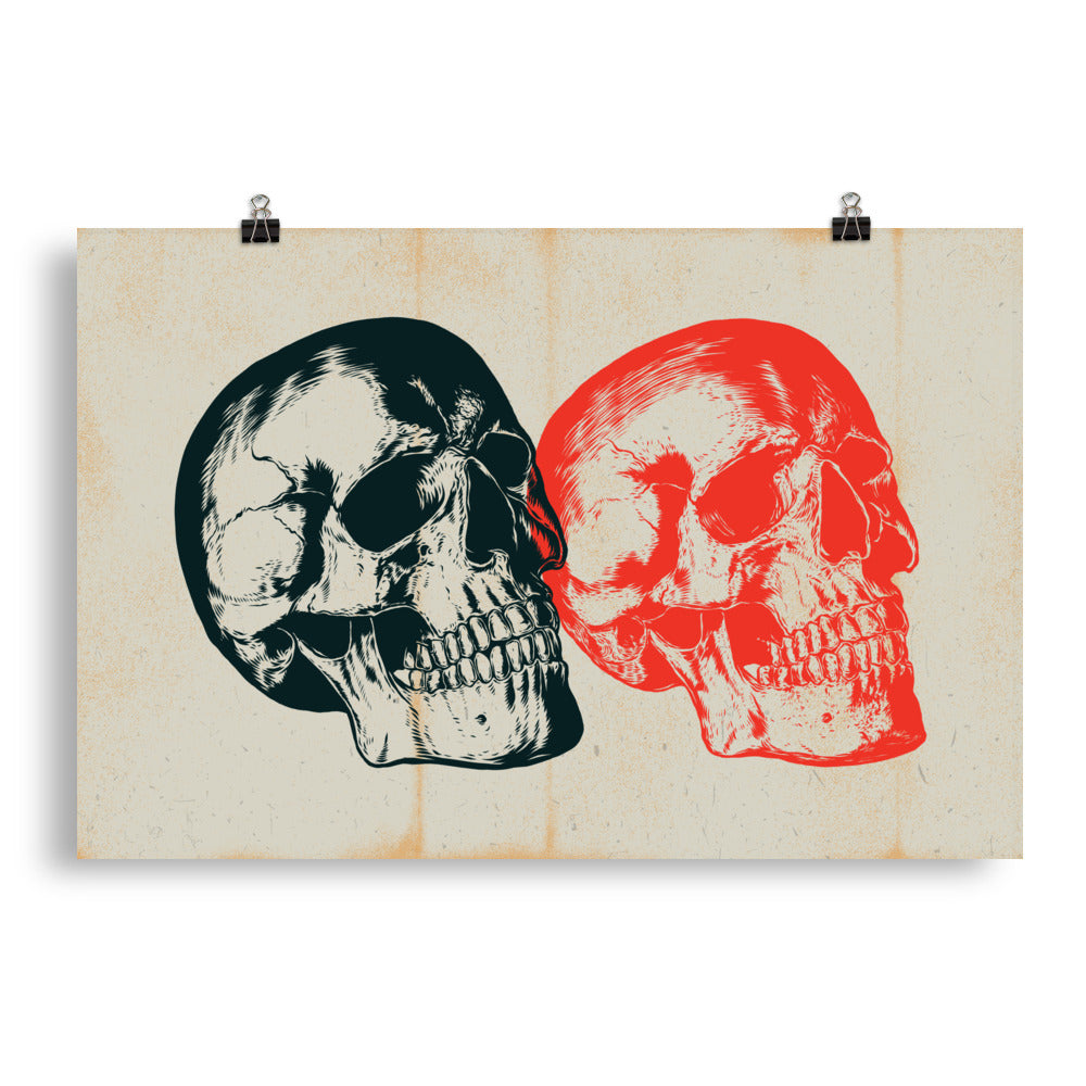 The Raven's Crypt Double Skull Poster - 20 x 30