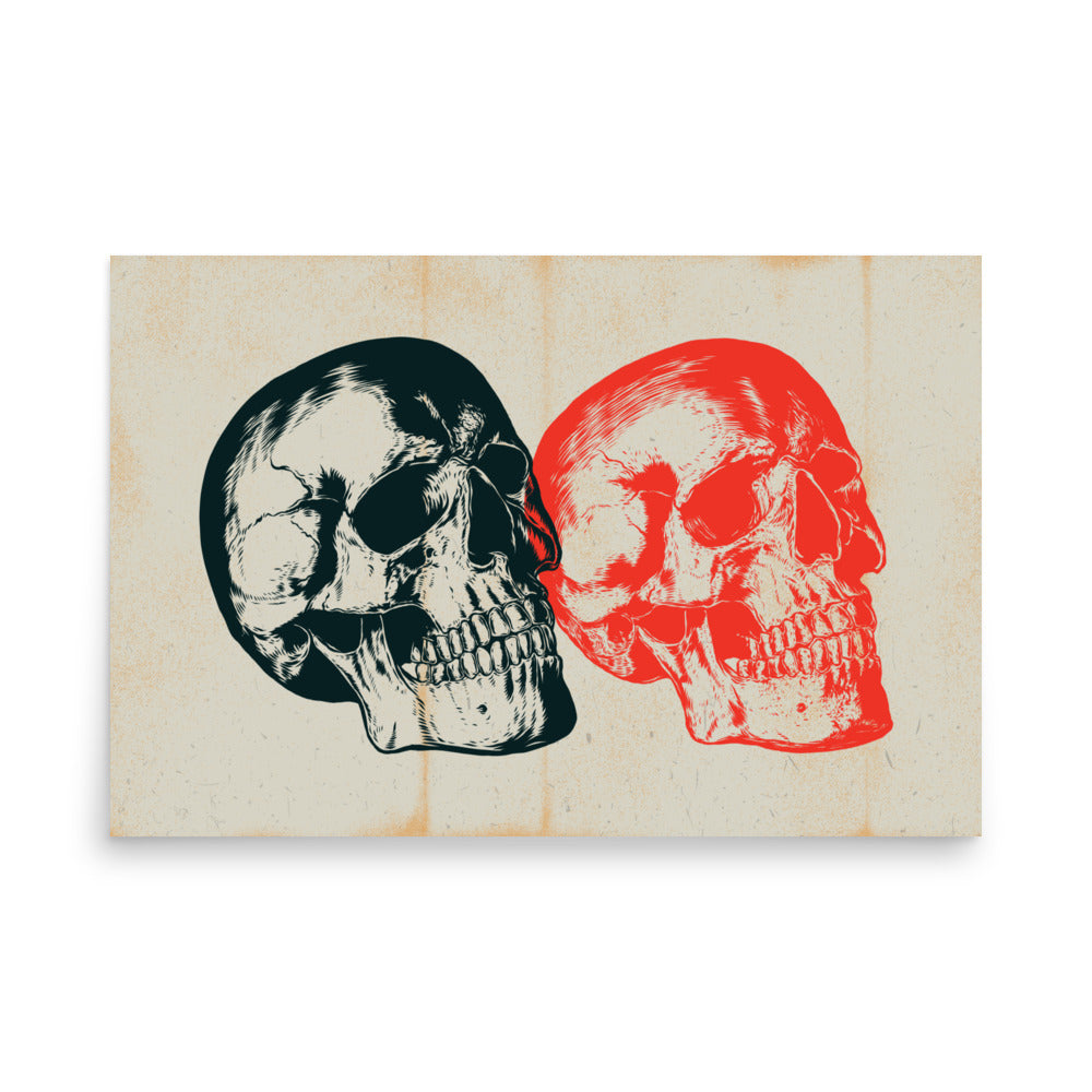 The Raven's Crypt Double Skull Poster - 24 x 36