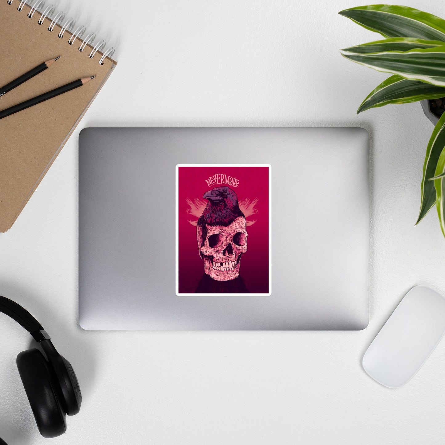 Edgar Allan Poe Skull & Raven Vinyl stickers