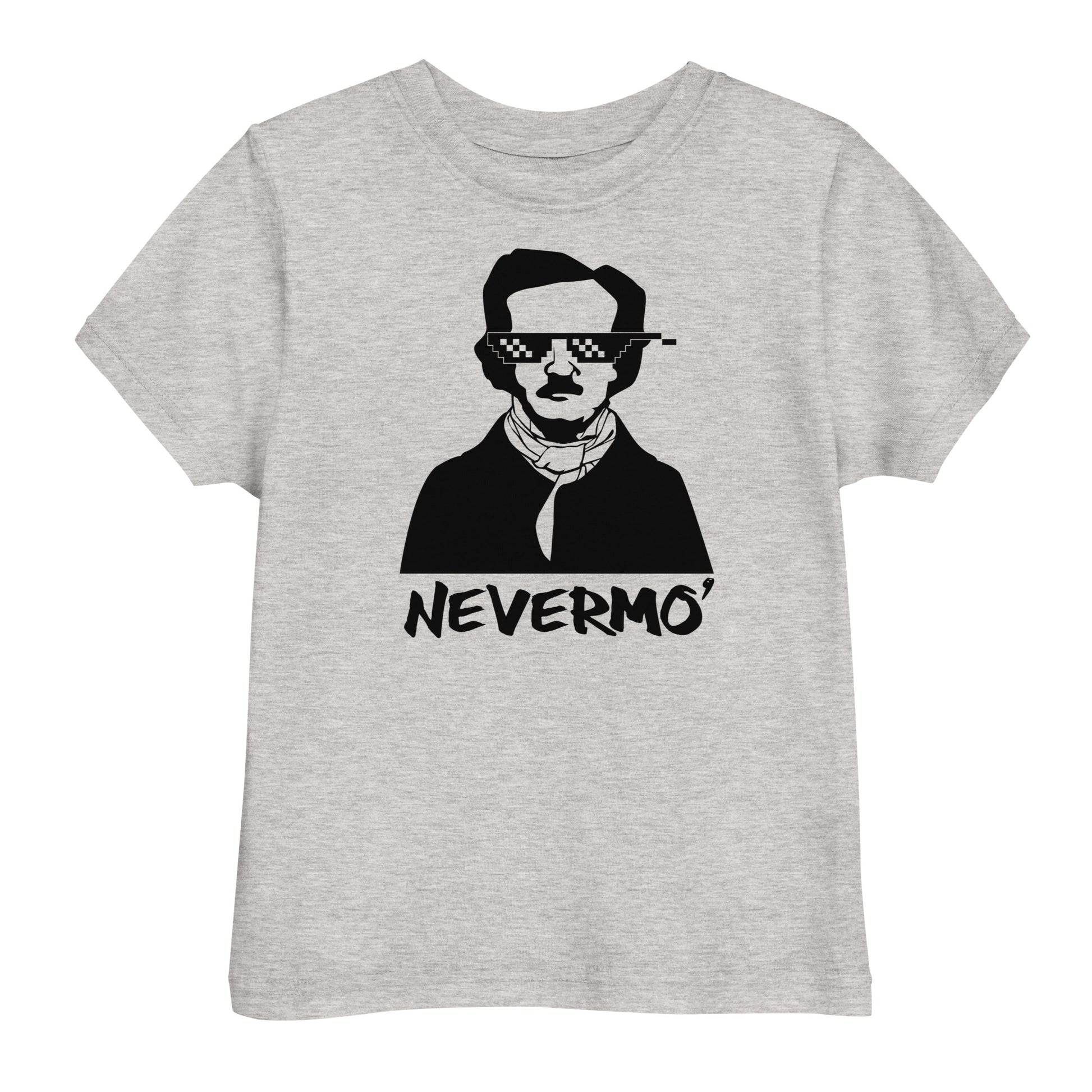Toddler Edgar Allan Poe "Nevermo" jersey t-shirt - Heather Front