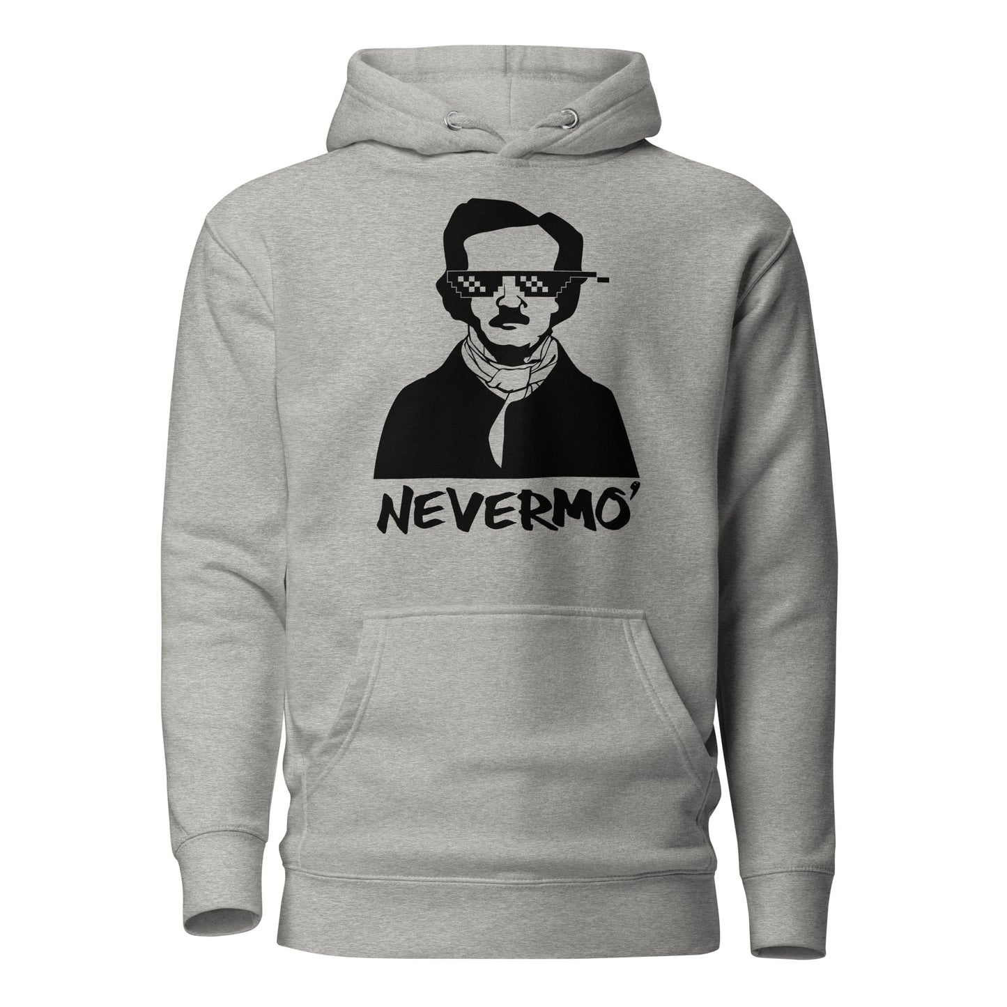 Men's Edgar Allan Poe "Nevermo" Hoodie - Carbon Grey Front