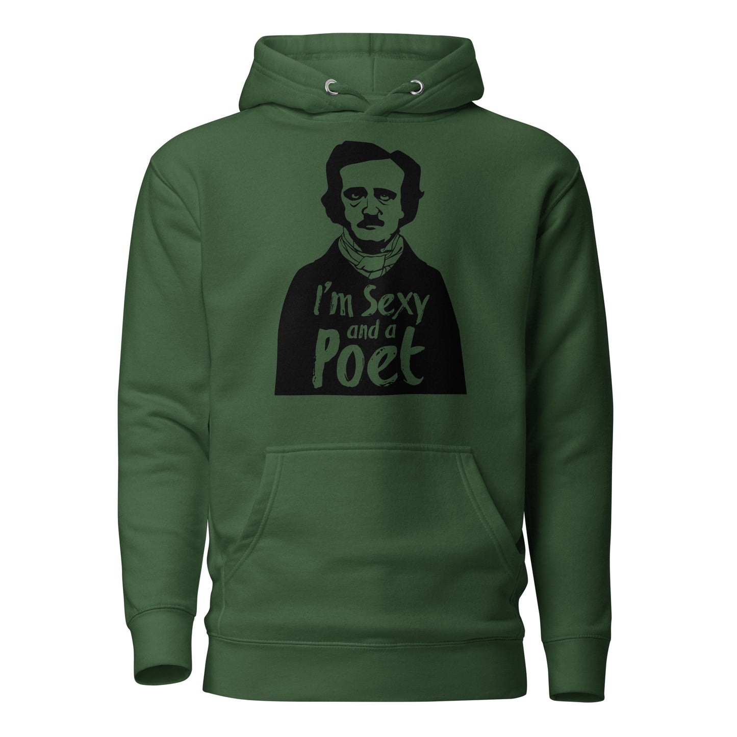 Women's Edgar Allan Poe Unisex Premium Hoodie - Forest Green Front