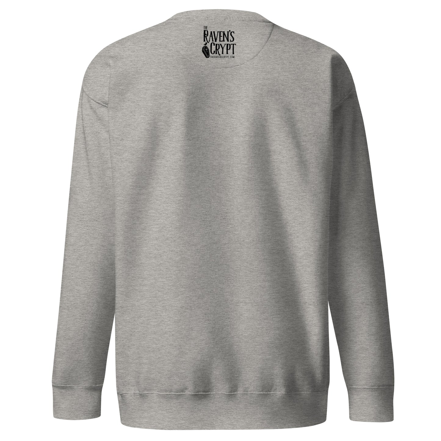 Men's Edgar Allan Poe "Nevermo" Unisex Premium Sweatshirt - Carbon Grey Back