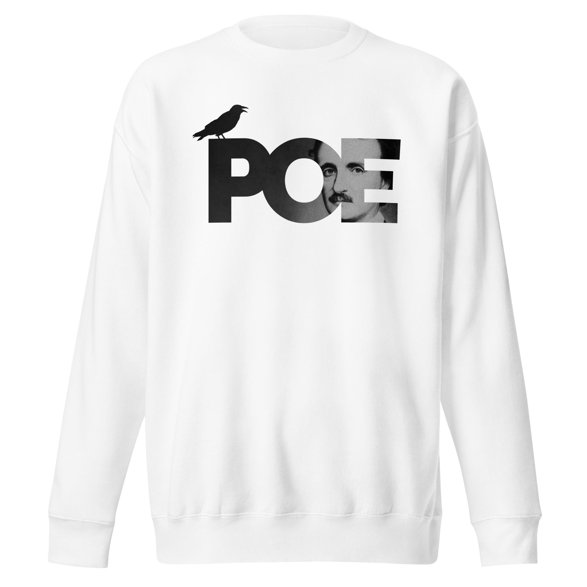 Men's Edgar Allan Poe "Poe" Unisex Premium Sweatshirt - White Front